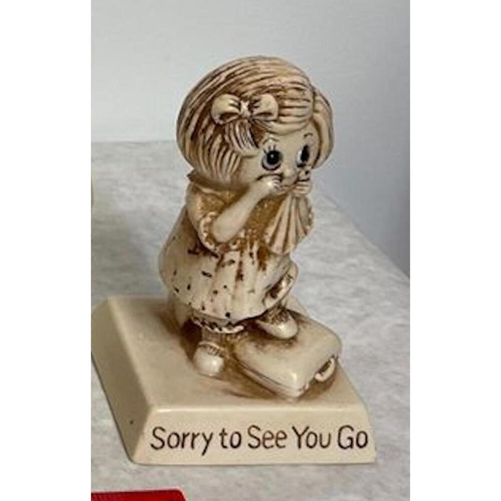 Vintage Retro R&W Russ Berrie Sorry To See You Go Statuette Figurine 1975